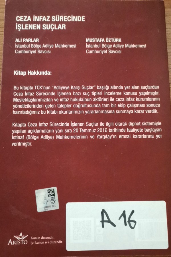 Ceza infaz sürecinde işlenen suçlar