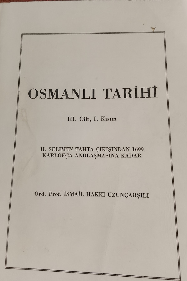 Osmanlı Tarihi lll.Cilt, l.Basım