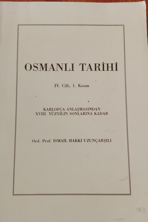 Osmanlı Tarihi lV.Cilt, 1. kısım