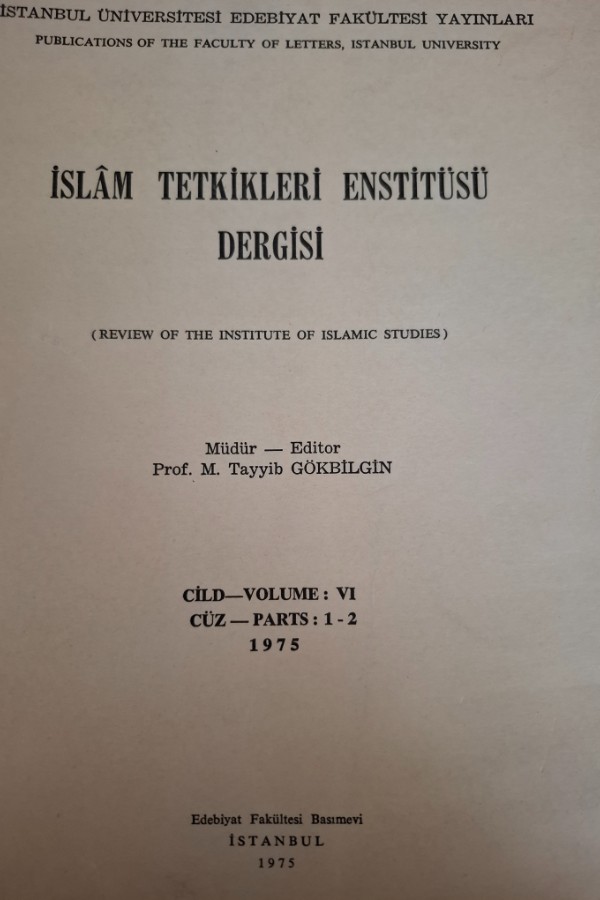 İslam tetkikleri Enstitüsü dergisi6 1-2