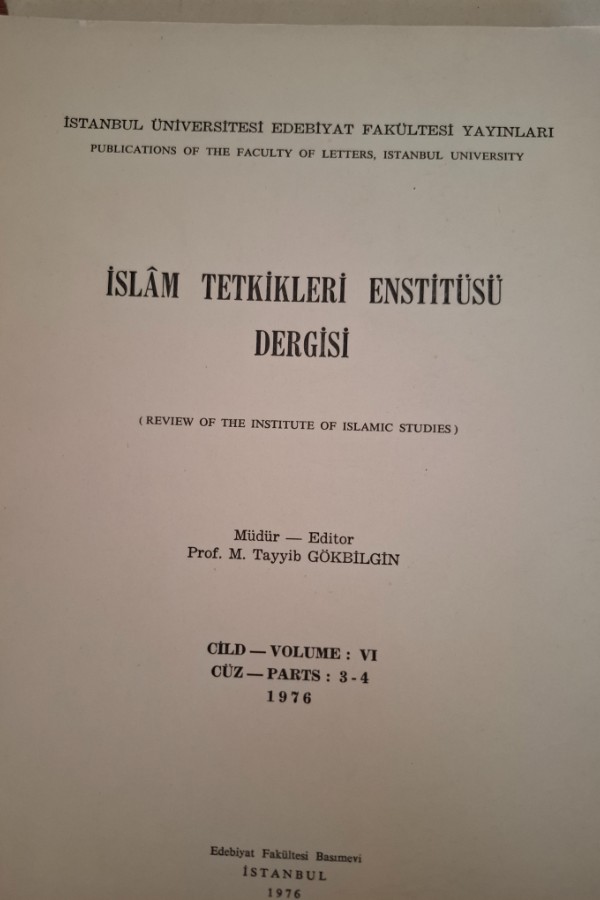 İslam tetkikleri Enstitüsü dergisi6 3-4