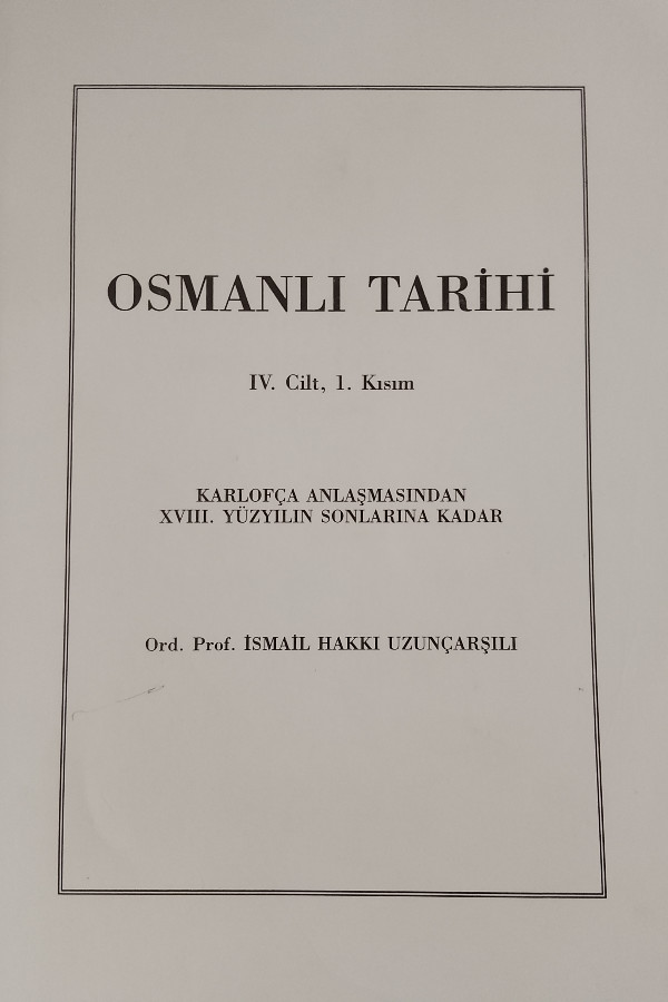 Osmanlı tarihi lV.cilt, 1. kısım
