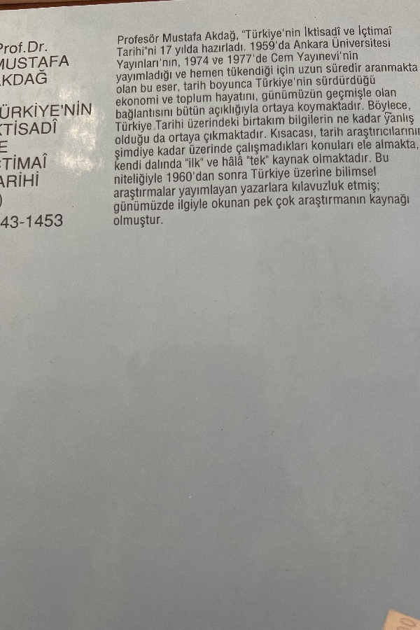 Türkiye’nin İktisadî ve İçtimaî Tarihi