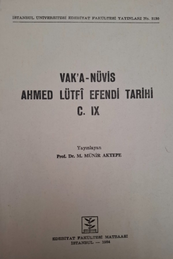 Vaka nüvis Ahmed Lütfi efendi tarihi 9