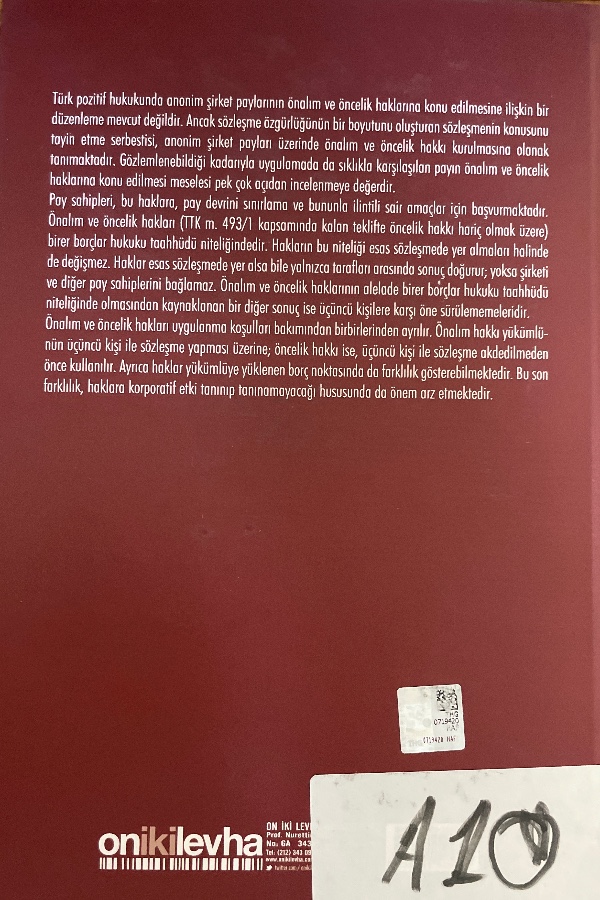 Anonim Şirket Paylarının Devrinde Önalım ve Öncelik Hakları