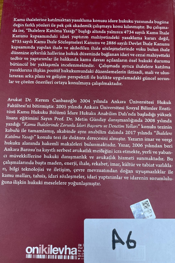 Türk Hukukunda İhalelere Katılma Yasağı