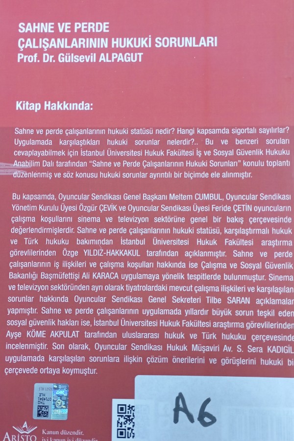 Sahne ve perde çalışanlarının hukuki sorunları