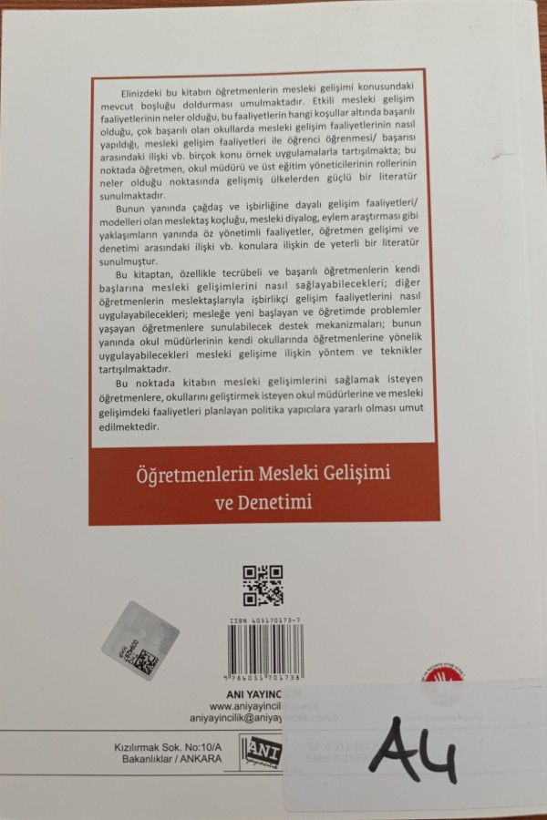 Öğretmenlerin Mesleki Gelişimi Ve Denetimi