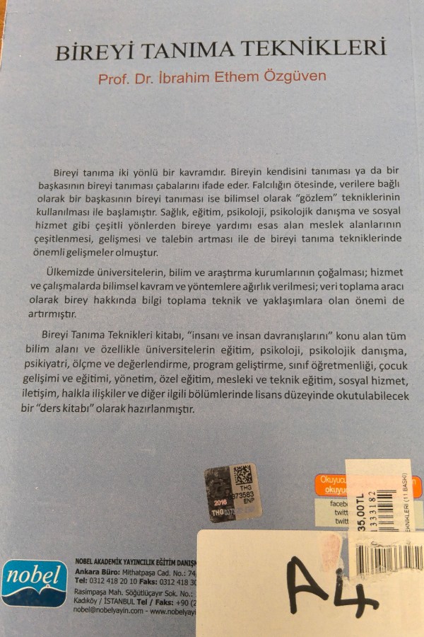 Bireyi Tanıma Teknikleri