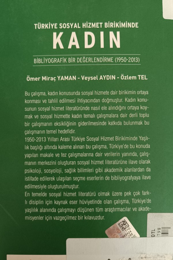 Türkiye Sosyal Hizmet Birikiminde Kadın