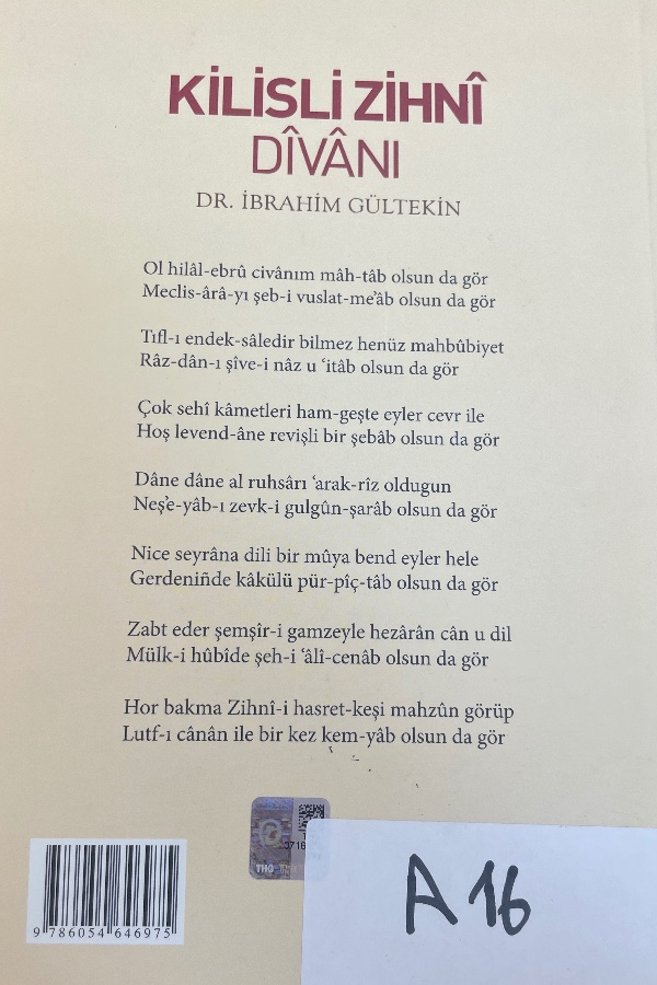 KİLİSLİ ZİHNÎ DÎVANI